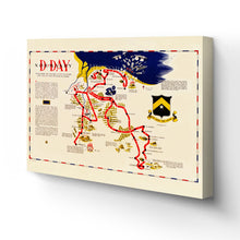 Load image into Gallery viewer, Digitally Restored and Enhanced 1944 D-Day Normandy Map Canvas Art -Canvas Wrap WW2 Map of Normandy Invasion - Old D-Day Normandy Wall Art - History Map of Normandy France World War 2 Poster