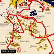 Load image into Gallery viewer, Digitally Restored and Enhanced 1944 D-Day Normandy Map Canvas Art -Canvas Wrap WW2 Map of Normandy Invasion - Old D-Day Normandy Wall Art - History Map of Normandy France World War 2 Poster