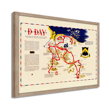Cargar imagen en el visor de la galería, Digitally Restored and Enhanced 1944 D-Day Normandy Map - Framed Vintage D-Day Normandy Wall Art - WW2 Map of Normandy Poster - History Map of Normandy Invasion World War 2 Poster