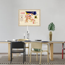 Cargar imagen en el visor de la galería, Digitally Restored and Enhanced 1944 D-Day Normandy Map - Framed Vintage D-Day Normandy Wall Art - WW2 Map of Normandy Poster - History Map of Normandy Invasion World War 2 Poster