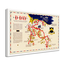 Cargar imagen en el visor de la galería, Digitally Restored and Enhanced 1944 D-Day Normandy Map - Framed Vintage D-Day Normandy Wall Art - WW2 Map of Normandy Poster - History Map of Normandy Invasion World War 2 Poster