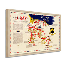 Cargar imagen en el visor de la galería, Digitally Restored and Enhanced 1944 D-Day Normandy Map - Framed Vintage D-Day Normandy Wall Art - WW2 Map of Normandy Poster - History Map of Normandy Invasion World War 2 Poster