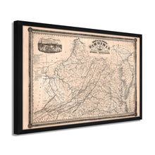 Load image into Gallery viewer, Digitally Restored and Enhanced 1862 Virginia State Map - Framed Vintage Virginia Map Wall Art - History Map of Virginia Poster - State of Virginia Map Showing Internal Improvements