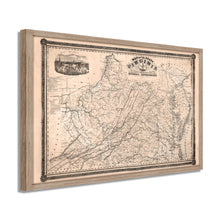 Load image into Gallery viewer, Digitally Restored and Enhanced 1862 Virginia State Map - Framed Vintage Virginia Map Wall Art - History Map of Virginia Poster - State of Virginia Map Showing Internal Improvements