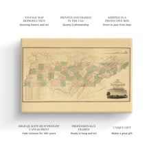 Cargar imagen en el visor de la galería, Digitally Restored and Enhanced 1832 Tennessee State Map Canvas Art - Canvas Wrap Vintage Tennessee Map Wall Art - Old Tennessee State Map Poster - History Map of Tennessee Wall Art Taken From Survey