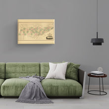 Cargar imagen en el visor de la galería, Digitally Restored and Enhanced 1832 Tennessee State Map Canvas Art - Canvas Wrap Vintage Tennessee Map Wall Art - Old Tennessee State Map Poster - History Map of Tennessee Wall Art Taken From Survey