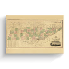Cargar imagen en el visor de la galería, Digitally Restored and Enhanced 1832 Tennessee State Map Canvas Art - Canvas Wrap Vintage Tennessee Map Wall Art - Old Tennessee State Map Poster - History Map of Tennessee Wall Art Taken From Survey