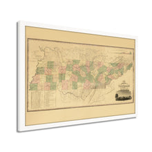 Cargar imagen en el visor de la galería, Digitally Resored and Enhanced 1832 Tennessee State Map - Framed Vintage Tennessee Wall Art - History Map of Tennessee State Poster - Framed Tennessee Map Art Taken From Survey