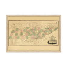 Cargar imagen en el visor de la galería, Digitally Resored and Enhanced 1832 Tennessee State Map - Framed Vintage Tennessee Wall Art - History Map of Tennessee State Poster - Framed Tennessee Map Art Taken From Survey
