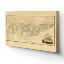 Cargar imagen en el visor de la galería, Digitally Restored and Enhanced 1832 Tennessee State Map Canvas Art - Canvas Wrap Vintage Tennessee Map Wall Art - Old Tennessee State Map Poster - History Map of Tennessee Wall Art Taken From Survey