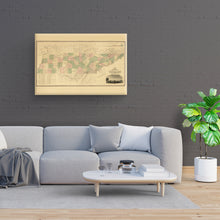 Cargar imagen en el visor de la galería, Digitally Restored and Enhanced 1832 Tennessee State Map Canvas Art - Canvas Wrap Vintage Tennessee Map Wall Art - Old Tennessee State Map Poster - History Map of Tennessee Wall Art Taken From Survey