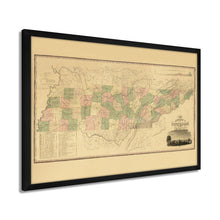 Cargar imagen en el visor de la galería, Digitally Resored and Enhanced 1832 Tennessee State Map - Framed Vintage Tennessee Wall Art - History Map of Tennessee State Poster - Framed Tennessee Map Art Taken From Survey