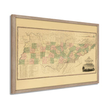 Cargar imagen en el visor de la galería, Digitally Resored and Enhanced 1832 Tennessee State Map - Framed Vintage Tennessee Wall Art - History Map of Tennessee State Poster - Framed Tennessee Map Art Taken From Survey