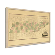 Cargar imagen en el visor de la galería, Digitally Resored and Enhanced 1832 Tennessee State Map - Framed Vintage Tennessee Wall Art - History Map of Tennessee State Poster - Framed Tennessee Map Art Taken From Survey