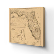 Cargar imagen en el visor de la galería, Digitally Restored and Enhanced 1846 Florida Canvas Art Map - Canvas Wrap Vintage Florida Wall Art - Restored State of Florida Wall Map - Vintage Map of Florida State From Best Authorities