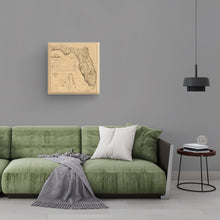 Cargar imagen en el visor de la galería, Digitally Restored and Enhanced 1846 Florida Canvas Art Map - Canvas Wrap Vintage Florida Wall Art - Restored State of Florida Wall Map - Vintage Map of Florida State From Best Authorities