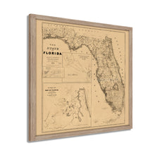 Cargar imagen en el visor de la galería, Digitally Restored and Enhanced 1846 Florida Map - Framed Vintage Map of Florida Wall Art - Framed Florida Map Wall Art - Restored History Map of Florida State From Best Authorities