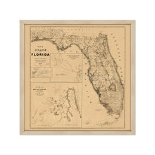 Cargar imagen en el visor de la galería, Digitally Restored and Enhanced 1846 Florida Map - Framed Vintage Map of Florida Wall Art - Framed Florida Map Wall Art - Restored History Map of Florida State From Best Authorities