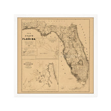 Cargar imagen en el visor de la galería, Digitally Restored and Enhanced 1846 Florida Map - Framed Vintage Map of Florida Wall Art - Framed Florida Map Wall Art - Restored History Map of Florida State From Best Authorities