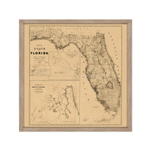 Cargar imagen en el visor de la galería, Digitally Restored and Enhanced 1846 Florida Map - Framed Vintage Map of Florida Wall Art - Framed Florida Map Wall Art - Restored History Map of Florida State From Best Authorities