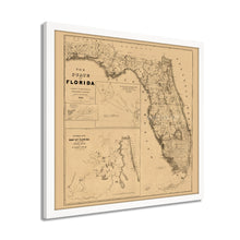 Cargar imagen en el visor de la galería, Digitally Restored and Enhanced 1846 Florida Map - Framed Vintage Map of Florida Wall Art - Framed Florida Map Wall Art - Restored History Map of Florida State From Best Authorities