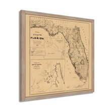 Cargar imagen en el visor de la galería, Digitally Restored and Enhanced 1846 Florida Map - Framed Vintage Map of Florida Wall Art - Framed Florida Map Wall Art - Restored History Map of Florida State From Best Authorities