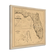Cargar imagen en el visor de la galería, Digitally Restored and Enhanced 1846 Florida Map - Framed Vintage Map of Florida Wall Art - Framed Florida Map Wall Art - Restored History Map of Florida State From Best Authorities