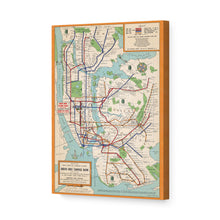 Load image into Gallery viewer, Digitally Restored and Enhanced 1954 New York City Subway Map Canvas - Canvas Wrap Vintage New York Wall Art - NYC Subway Map Poster - NY City Subway Map - History Map of New York City Subway System