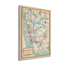 Cargar imagen en el visor de la galería, Digitally Restored and Enhanced 1954 New York City Subway Map - Framed Vintage Subway Map of New York Wall Art - Old NYC Subway Map Poster - History Map of New York City Subway
