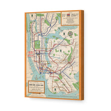 Load image into Gallery viewer, Digitally Restored and Enhanced 1954 New York City Subway Map Canvas - Canvas Wrap Vintage New York Wall Art - NYC Subway Map Poster - NY City Subway Map - History Map of New York City Subway System