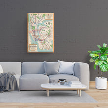 Load image into Gallery viewer, Digitally Restored and Enhanced 1954 New York City Subway Map Canvas - Canvas Wrap Vintage New York Wall Art - NYC Subway Map Poster - NY City Subway Map - History Map of New York City Subway System