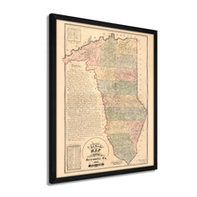 Cargar imagen en el visor de la galería, Digitally Restored and Enhanced 1882 Map of Greenville SC - Framed Vintage Greenville Wall Art - Old Map of Greenville South Carolina - Descriptive Map & Sketch of Greenville County