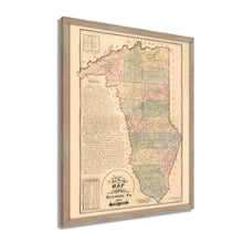 Cargar imagen en el visor de la galería, Digitally Restored and Enhanced 1882 Map of Greenville SC - Framed Vintage Greenville Wall Art - Old Map of Greenville South Carolina - Descriptive Map & Sketch of Greenville County