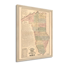 Cargar imagen en el visor de la galería, Digitally Restored and Enhanced 1882 Map of Greenville SC - Framed Vintage Greenville Wall Art - Old Map of Greenville South Carolina - Descriptive Map & Sketch of Greenville County