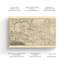 Load image into Gallery viewer, Digitally Restored and Enhanced 1715 West Indies Art Canvas - Canvas Wrap Vintage West Indies Map Poster - Old Map of West Indies Wall Art - History Map of the West Indies The Islands of America