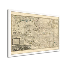 Cargar imagen en el visor de la galería, Digitally Restored and Enhanced 1715 West Indies Map - Framed Vintage West Indies Map Poster - Old Map of the West Indies Wall Art - History Map of West Indies The Islands of America