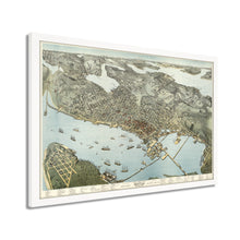 Cargar imagen en el visor de la galería, Digitally Restored and Enhanced 1891 Seattle Map Poster - Framed Vintage Seattle Map Wall Art - Old Seattle Map Art - Bird's Eye View of Seattle & Environs King County Washington