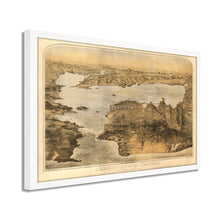 Cargar imagen en el visor de la galería, Digitally Restored and Enhanced 1876 San Francisco Map - Framed Vintage Poster Map of San Francisco Wall Art - Old San Francisco Map Print - Bird's Eye View of San Francisco Poster