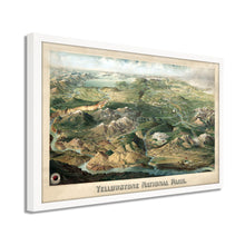 Cargar imagen en el visor de la galería, Digitally Restored and Enhanced 1904 Yellowstone National Park Map - Framed Vintage Yellowstone Map Print - History Map of Yellowstone National Park Poster - Old Yellowstone Wall Art