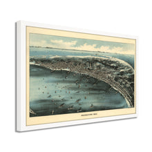 Cargar imagen en el visor de la galería, Digitally Restored and Enhanced 1910 Provincetown MA Map - Framed Vintage Cape Cod Map of Provincetown Wall Art - Old Bird's Eye View Map of Cape Cod Provincetown Massachusetts Poster