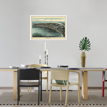 Cargar imagen en el visor de la galería, Digitally Restored and Enhanced 1910 Provincetown MA Map - Framed Vintage Cape Cod Map of Provincetown Wall Art - Old Bird's Eye View Map of Cape Cod Provincetown Massachusetts Poster