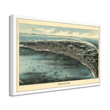 Cargar imagen en el visor de la galería, Digitally Restored and Enhanced 1910 Provincetown MA Map - Framed Vintage Cape Cod Map of Provincetown Wall Art - Old Bird's Eye View Map of Cape Cod Provincetown Massachusetts Poster
