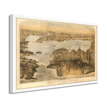 Cargar imagen en el visor de la galería, Digitally Restored and Enhanced 1876 San Francisco Map - Framed Vintage Poster Map of San Francisco Wall Art - Old San Francisco Map Print - Bird's Eye View of San Francisco Poster