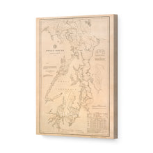 Cargar imagen en el visor de la galería, Digitally Restored and Enhanced 1889 Puget Sound Map - 1889 Puget Sound Art Canvas -Canvas Wrap Vintage Puget Sound Wall Art - Old Puget Sound Nautical Map - History Map of Puget Sound Washington Territory