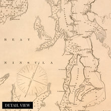 Cargar imagen en el visor de la galería, Digitally Restored and Enhanced 1889 Puget Sound Map - 1889 Puget Sound Art Canvas -Canvas Wrap Vintage Puget Sound Wall Art - Old Puget Sound Nautical Map - History Map of Puget Sound Washington Territory