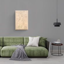 Cargar imagen en el visor de la galería, Digitally Restored and Enhanced 1889 Puget Sound Map - 1889 Puget Sound Art Canvas -Canvas Wrap Vintage Puget Sound Wall Art - Old Puget Sound Nautical Map - History Map of Puget Sound Washington Territory