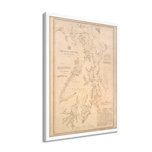 Cargar imagen en el visor de la galería, Digitally Restored and Enhanced 1889 Puget Sound Map - 1889 Puget Sound - Framed Vintage Puget Sound Wall Art - Old Puget Sound Nautical Map - History Map of Puget Sound Washington Territory