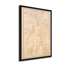 Cargar imagen en el visor de la galería, Digitally Restored and Enhanced 1889 Puget Sound Map - 1889 Puget Sound - Framed Vintage Puget Sound Wall Art - Old Puget Sound Nautical Map - History Map of Puget Sound Washington Territory