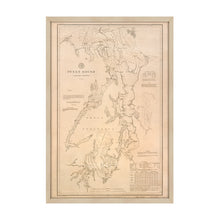 Cargar imagen en el visor de la galería, Digitally Restored and Enhanced 1889 Puget Sound Map - 1889 Puget Sound - Framed Vintage Puget Sound Wall Art - Old Puget Sound Nautical Map - History Map of Puget Sound Washington Territory