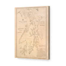 Cargar imagen en el visor de la galería, Digitally Restored and Enhanced 1889 Puget Sound Map - 1889 Puget Sound Art Canvas -Canvas Wrap Vintage Puget Sound Wall Art - Old Puget Sound Nautical Map - History Map of Puget Sound Washington Territory